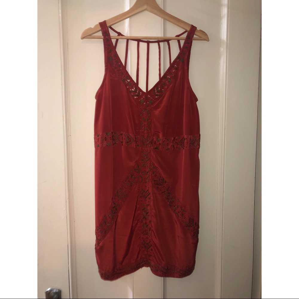 Rust red dress with sequins